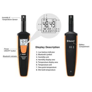 Máy đo nhiệt độ và độ ẩm HTI HT-801 12 Máy đo nhiệt độ và độ ẩm HTI HT-801