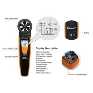 Máy đo tốc độ gió Bluetooth HTI HT-807