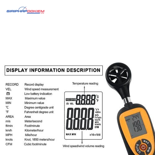 Máy đo tốc độ gió kỹ thuật số HTI HT-91 8 Máy đo tốc độ gió kỹ thuật số HTI HT-91