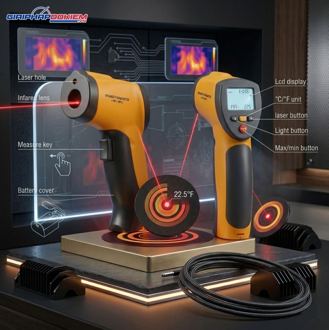 Súng đo nhiệt độ không tiếp xúc Hti HT-88A/88C 11 sung do nhiet do khong tiep xuc hti ht 88a88c sung ban nhiet do 2 yvp9