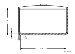 Nồi thử nghiệm bếp từ IEC 60350-2 145mm thép carbon thấp có nắp 7 IEC 145mm Induction Cooker Vessels IEC60350-2 Low Carbon Steel With Lids 0