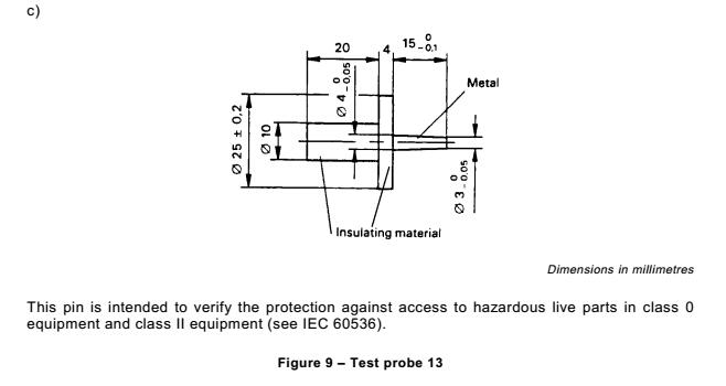 Accessability Test Finger Probe Conincal Pin Head 3 Mm IEC61032 Standard 0