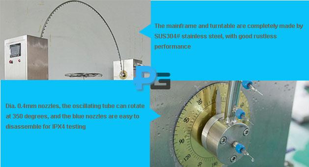 Thiết bị thử nghiệm chống nước IPX3 IPX4 dạng ống lắc R1000 220V/50Hz 8 IPX3 IPX4 Swing Pipe Ingress Protection Test Equipment 220V/50Hz With Radius R1000 0