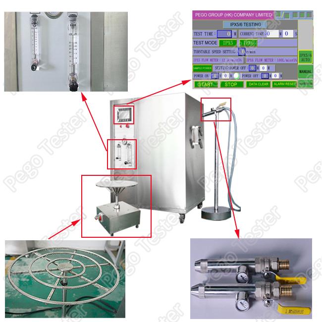 Thiết bị kiểm tra độ chống nước IP05 IP06 điều khiển PLC có hiệu chuẩn bên thứ ba 7 Thiết bị kiểm tra độ chống nước IP05 IP06 điều khiển PLC có hiệu chuẩn bên thứ ba