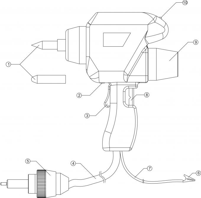 Súng mô phỏng phóng tĩnh điện ESD đo kiểm EMC điện trở phóng 330Ω chuẩn EN61000-4-2 13 Súng phóng tĩnh điện ESD Gun Simulator tiêu chuẩn IEC61000-4-2