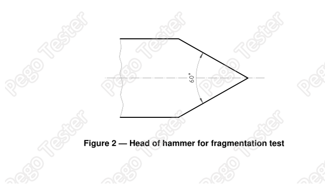 Búa thử nghiệm độ vỡ kính đầu Tungsten Carbide tiêu chuẩn IS015717 9 Tungsten Carbide Tip Fragmentation Test Hammer For Glass According To IS015717 0