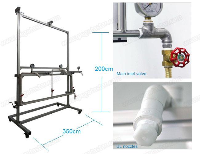 Thiết bị thử nghiệm phun nước 3 đầu phun gắn trên giá ống cấp nước 9 Thiết bị thử nghiệm phun nước 3 đầu phun gắn trên giá ống cấp nước - Hình ảnh thực tế