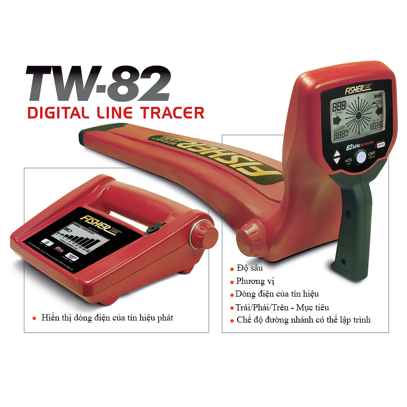 Máy dò dây cáp Fisher TW82 chống nước IP65 3 Máy dò dây cáp Fisher TW82 chống nước IP65
