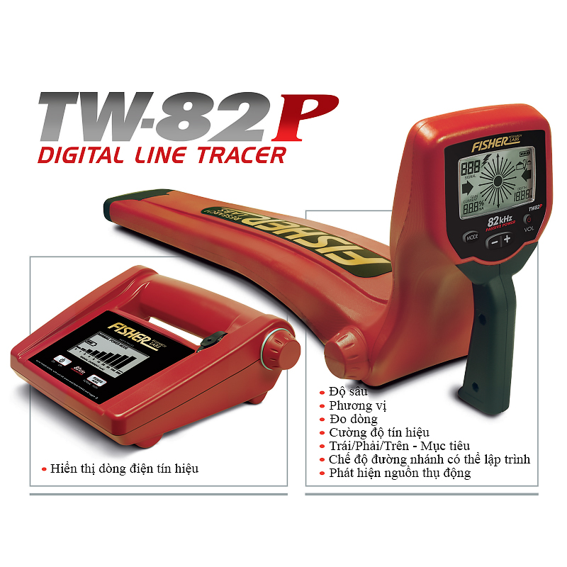 Máy dò dây cáp Fisher TW82P tiêu chuẩn chống nước IP65 6 Máy dò dây cáp Fisher TW82P tiêu chuẩn chống nước IP65
