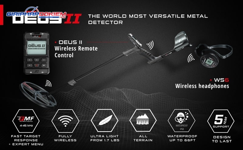 Máy dò kim loại XP Deus II kèm Pinpointer MI-6 21 Máy dò kim loại XP Deus II có trọng lượng nhẹ, dễ sử dụng