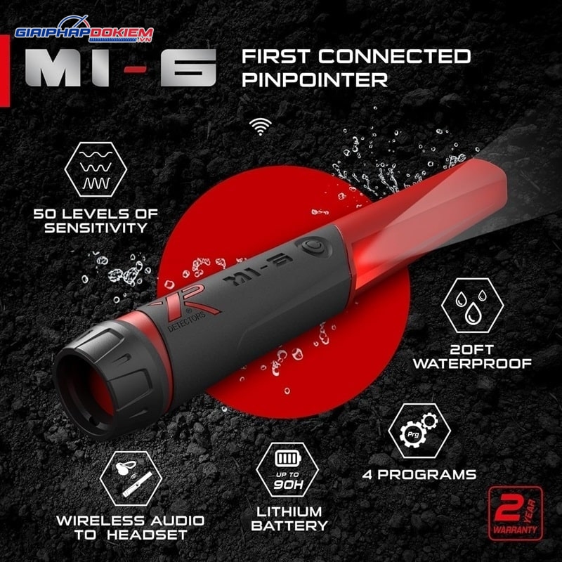 Máy dò vàng XP ORX kèm Pinpointer MI-6 25 Tay dò định vị mục tiêu MI-6 chống nước tốt
