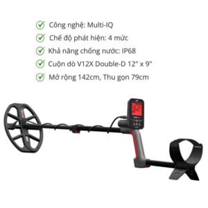 Máy dò kim loại Vanquish 560 màn hình LCD có chế độ Pinpoint