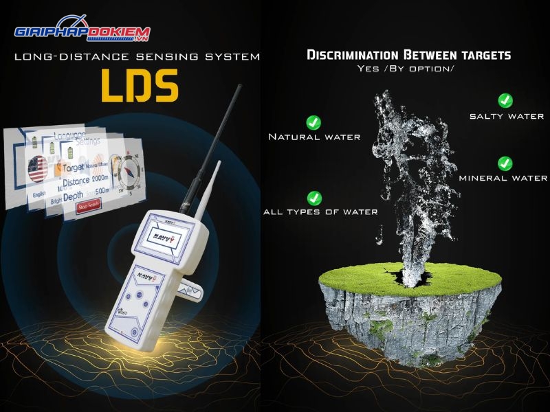 Máy dò nước ngầm NAVVY 7 Máy dò nước ngầm NAVVY được mệnh danh là một trong những thiết bị dò nước ngầm nhỏ nhất