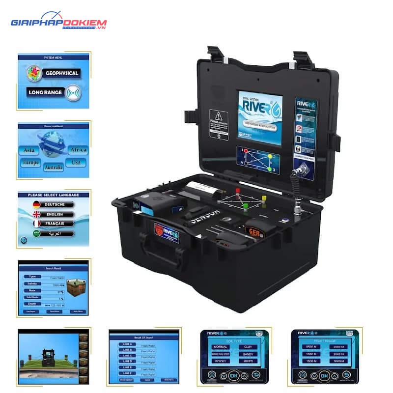 Máy dò nước ngầm RIVER G 3 SYSTEMS 9 Máy dò nước ngầm Gerdetector có khả năng dò sâu tới 1500 mét