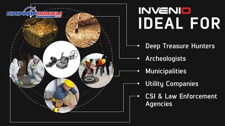 Máy dò kim loại 3D Nokta Makro Invenio Pro 17 Ứng dụng của máy dò vàng và kim loại 3D Invenio Pro