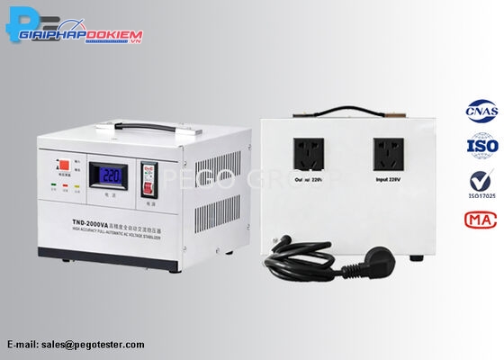 Máy ổn áp 2KVA điện áp vào 180-300V, độ ổn định ±3% 1 Máy ổn áp 2KVA điện áp vào 180-300V, độ ổn định ±3%