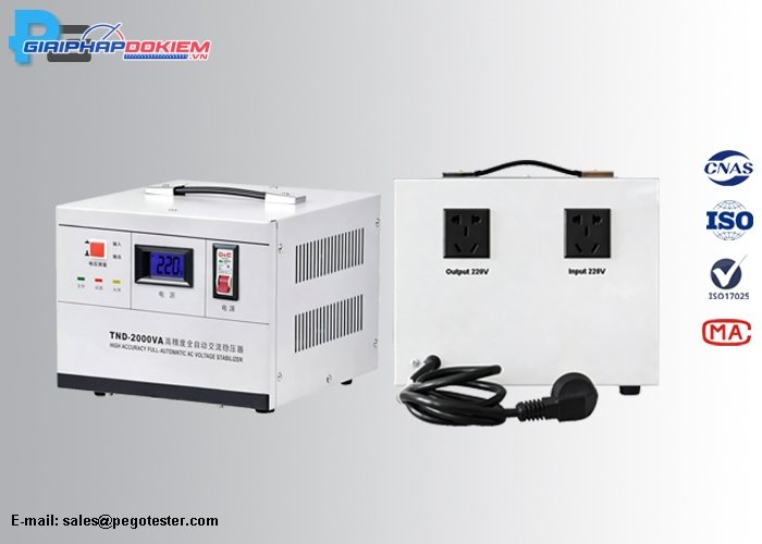 Máy ổn áp 2KVA điện áp vào 180-300V, độ ổn định ±3% 3 Máy ổn áp 2KVA điện áp vào 180-300V, độ ổn định ±3%