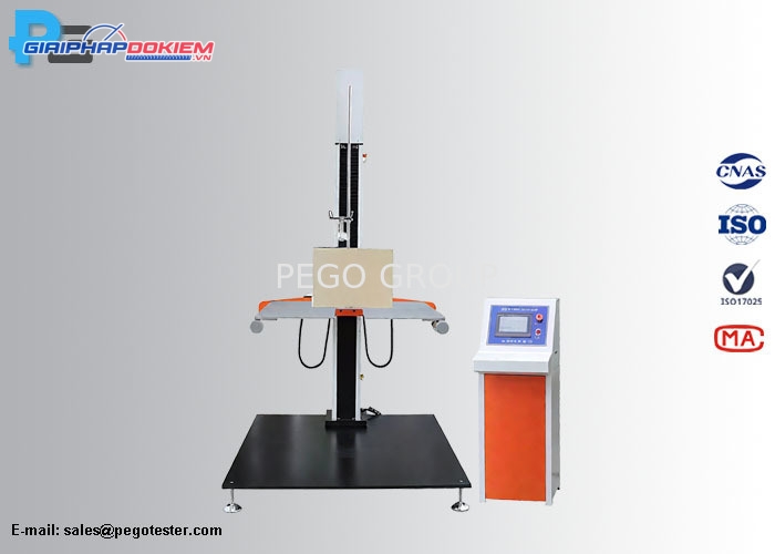 Máy thử nghiệm độ rơi tự do hai cánh tay cho container ASTM D5276 IEC 60068-2-27 CNAS 29999 2 Máy thử nghiệm độ rơi tự do hai cánh tay cho container ASTM D5276 IEC 60068-2-27 CNAS 29999