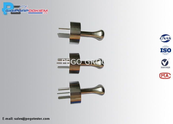 Phích cắm thử nghiệm 3 chân kiểm tra cắm bất thường ổ cắm AS/NZS 3112 Annex D 3 Phích cắm thử nghiệm 3 chân kiểm tra cắm bất thường ổ cắm AS/NZS 3112 Annex D