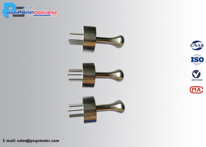 Phích cắm thử nghiệm 3 chân kiểm tra cắm bất thường ổ cắm AS/NZS 3112 Annex D 4 Phích cắm thử nghiệm 3 chân kiểm tra cắm bất thường ổ cắm AS/NZS 3112 Annex D