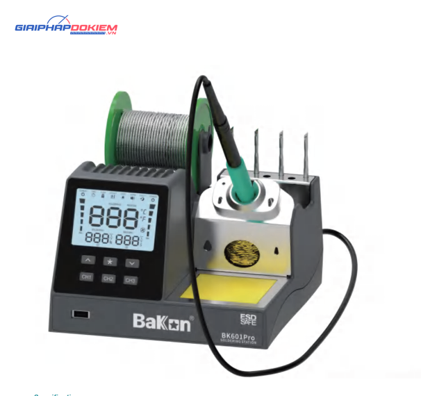 Trạm hàn Bakon BK601PRO tích hợp hiệu suất cao (100~240V, 150°C ~ 480°C) 1 Trạm hàn Bakon BK601PRO tích hợp hiệu suất cao (100~240V, 150°C ~ 480°C)