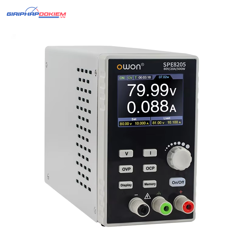 Bộ nguồn DC lập trình 1 kênh OWON SPE8205 (0-80V, 20A, 500W) 1 Bộ nguồn DC lập trình 1 kênh OWON SPE8205 (0-80V, 20A, 500W)