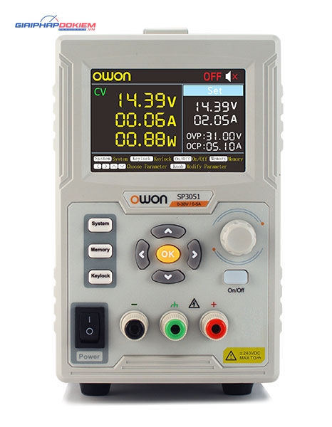 Bộ nguồn DC OWON SP3051 (0 - 30V / 0 - 5A) 1 Bộ nguồn DC OWON SP3051 (0 – 30V / 0 – 5A)