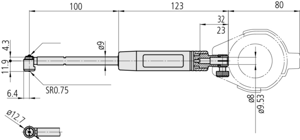 Bộ Đồng Hồ Đo Lỗ Trong Tiếp Xúc 2 Điểm 18-150/0.001mm Mitutoyo 511-922-20 11 dong ho do lo 511 921 bs2