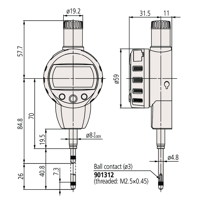 Đồng Hồ So Điện Tử, Digital Indicator ID-C Inch/Metric, 1", 0,00005", Flat Back Mitutoyo 543-471B 16 dong ho so 543 474 bs1