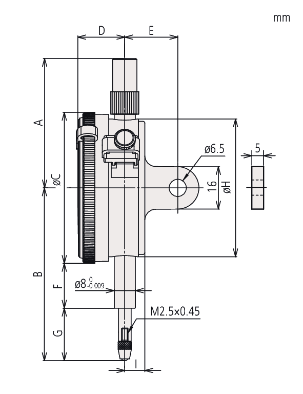 Đồng Hồ So Cơ Khí Lug Back, One Revolution 0,08mm, 0,001mm Mitutoyo 2900A-10 7 Đồng hồ số cơ khí 2900S-10