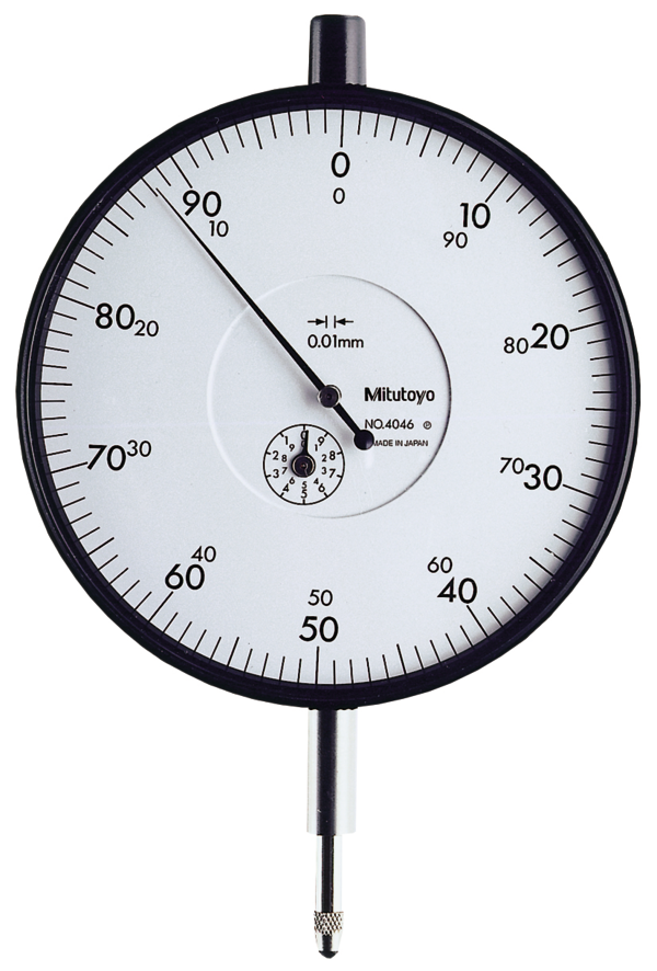 Đồng Hồ So Cơ Khí Mặt Lớn, Dial Indicator, Flat Back 10mm, 0,01mm Mitutoyo 4046AB 6 Đồng hồ so cơ khí