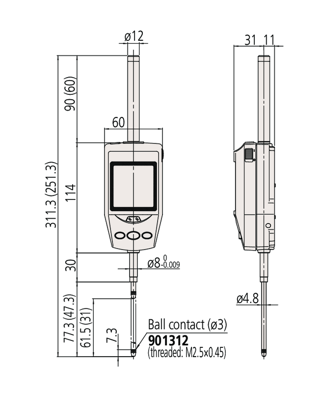 Đồng Hồ So Điện Tử Loại Mỏng, Digital Indicator ID-H, BS AC-Adapter Inch/Metric, 2,4", 0,00002", ANSI/AGD Mitutoyo 543-564E 16 dong ho so dien tu 543 561e bs4