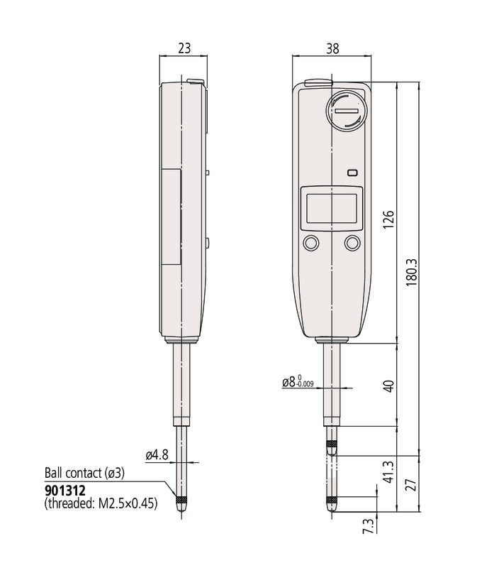 Đồng Hồ So Điện Tử Loại Mỏng, Digital Indicator ID-U, ANSI/AGD Inch/Metric, 1", 0,0005"/0,01mm Mitutoyo 575-123 13 dong ho so dien tu 575 121 bs1
