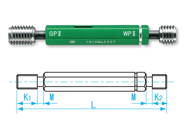 Dưỡng đo ren trong M10x1.25-GPWP II, Niigata Seiki GPWP2-10125 6 Dưỡng đo ren trong M10x1.25-GPWP II