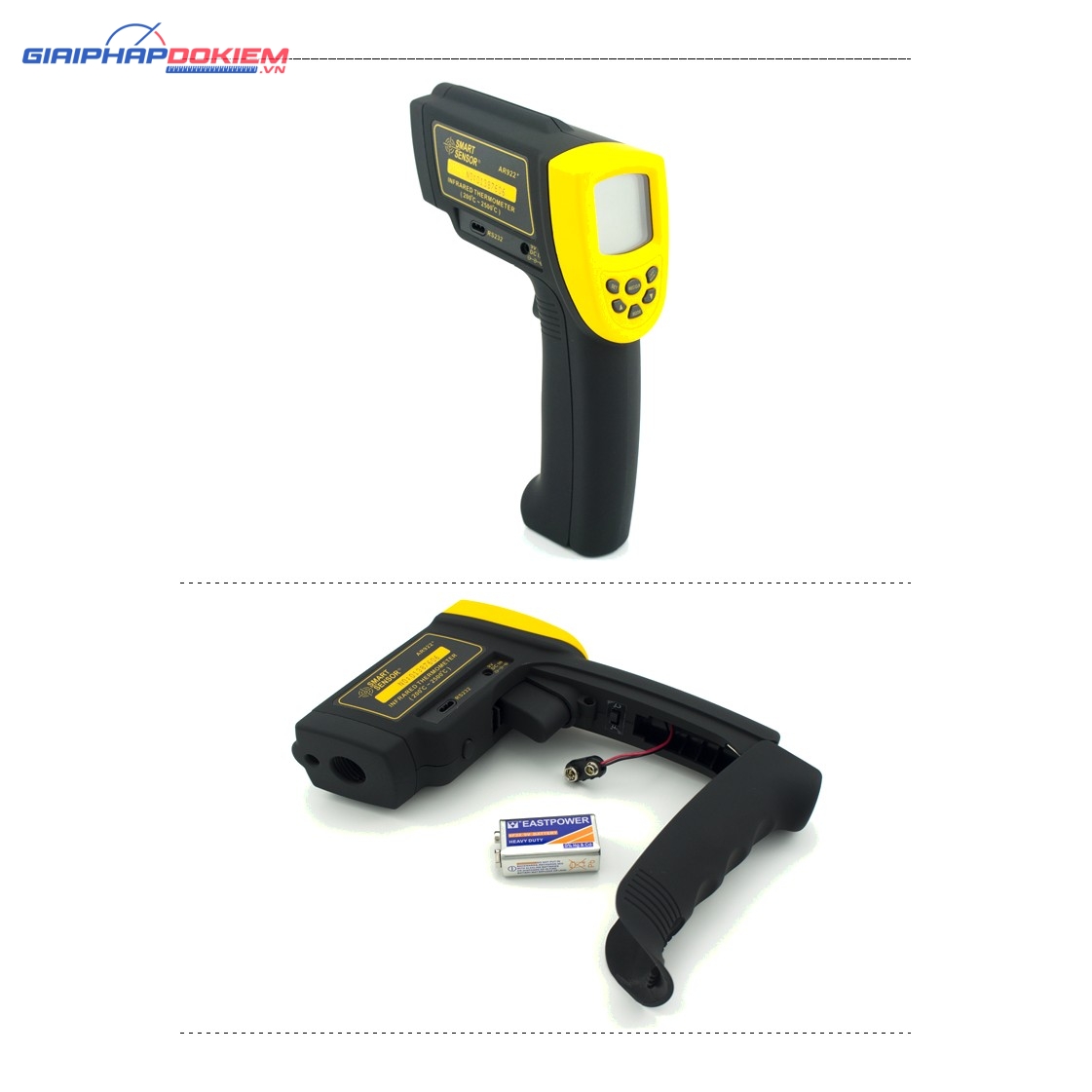 Máy đo nhiệt độ hồng ngoại SmartSensor AR922+ (200℃~2200℃, RS232, lưu dữ liệu) 1 Máy đo nhiệt độ hồng ngoại SmartSensor AR922+ (200℃~2200℃, RS232, lưu dữ liệu)
