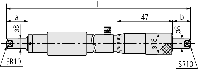 Panme Đo Trong Dạng Ống Nối Cơ Khí 275-300mm Mitutoyo 133-152 7 Panme cơ khí chính xác