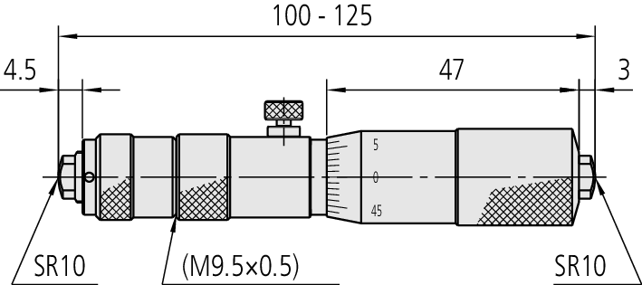 Panme đo trong dạng thanh nối Cơ Khí 100-2100mm Mitutoyo 139-177 7 Panme đo trong ống nối