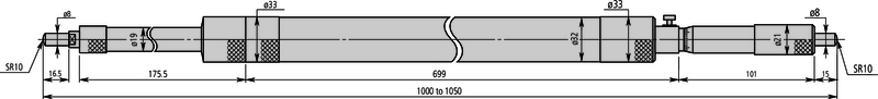 Panme đo trong dạng thanh nối Cơ Khí 1000-3000mm Mitutoyo 140-158 7 Phụ kiện kèm theo