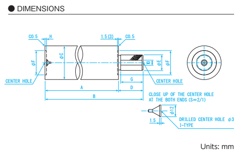 Trục vuông chuẩn dài 100mm Niigata Seiki CS-F100 11 Trục vuông chuẩn CS-F100 chi tiết 2