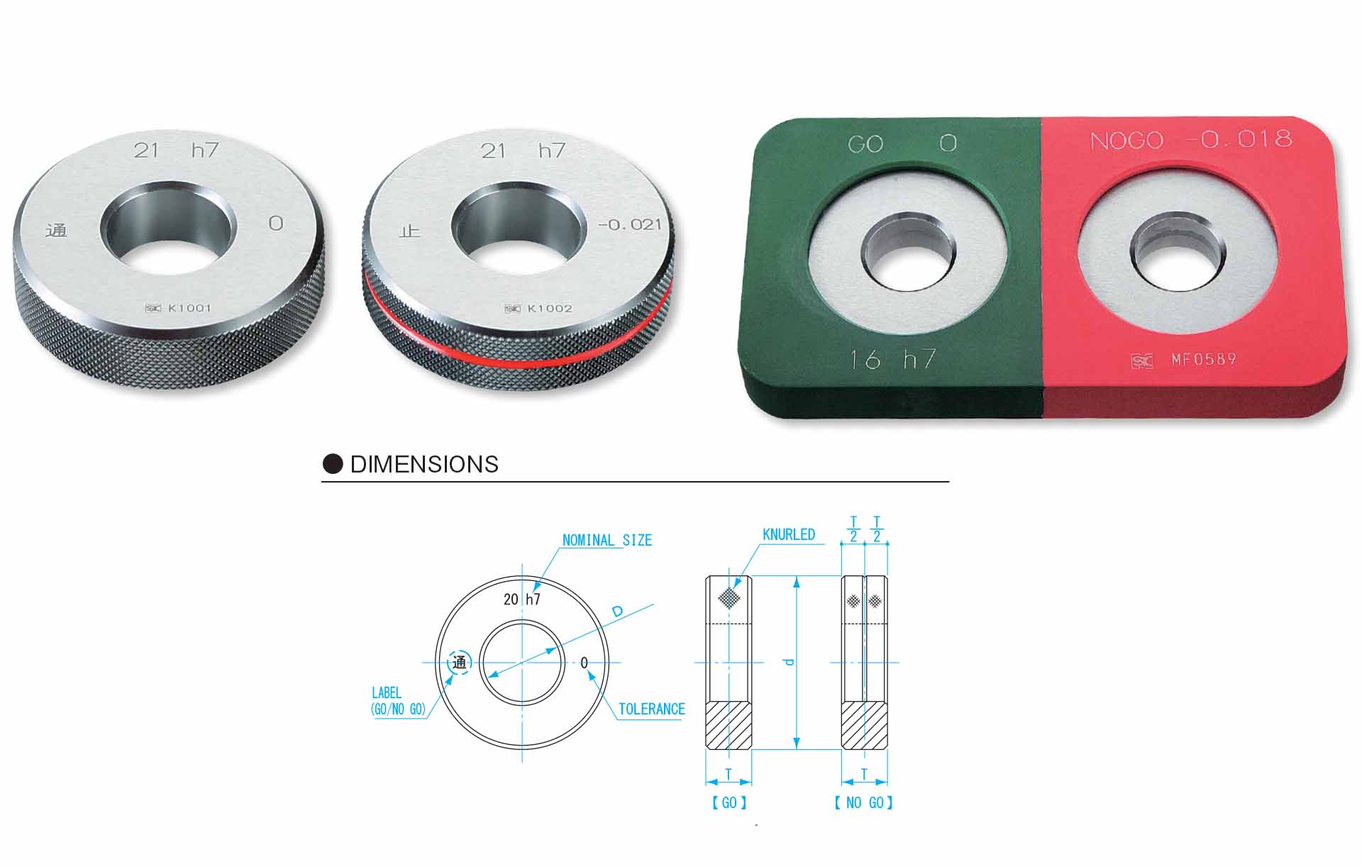 Vòng chuẩn niigataseiki đường kính 10mm Go-Nogo kiểu H7, Niigata Seiki LR10-H7 3 Vòng Chuẩn Go-Nogo H7